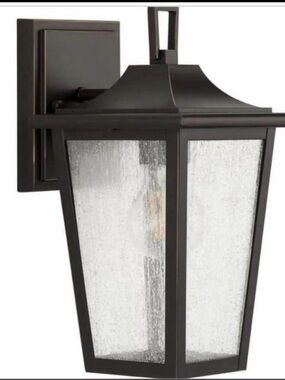 NWT Progress Lighting Padgett Bronze Seeded Glass Outdoor Wall Lantern